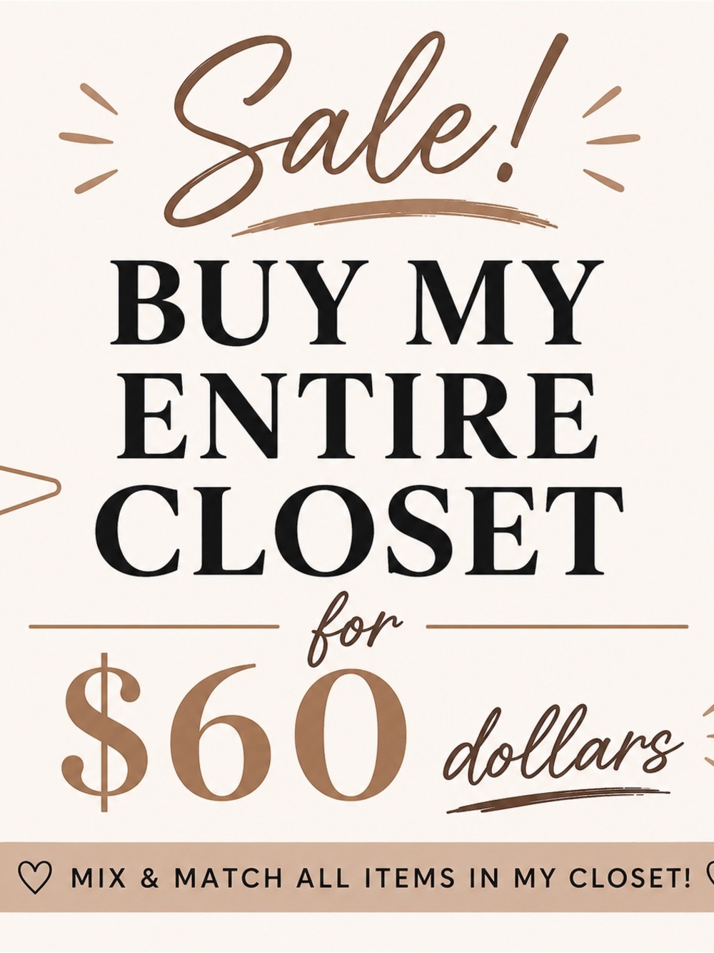 Buy My Entire Closet for $60